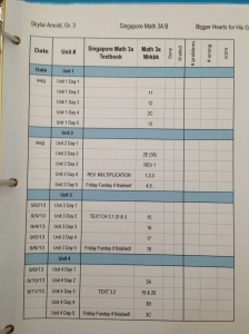 Math 3 schedule